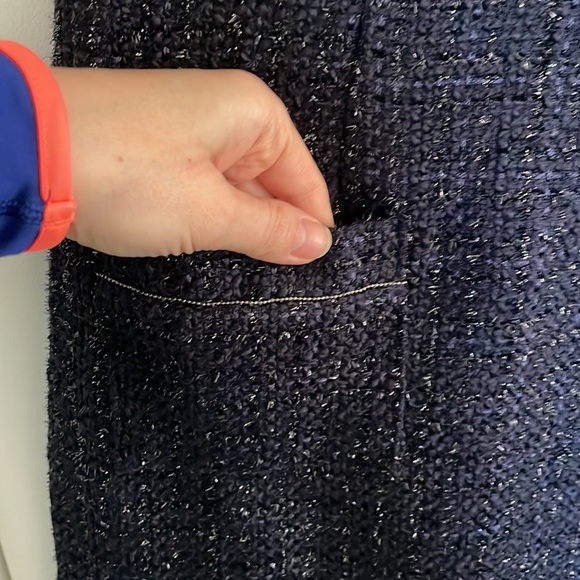 Tweed dress fantastic quality and fit navy with shimmer - Picture 2 of 9